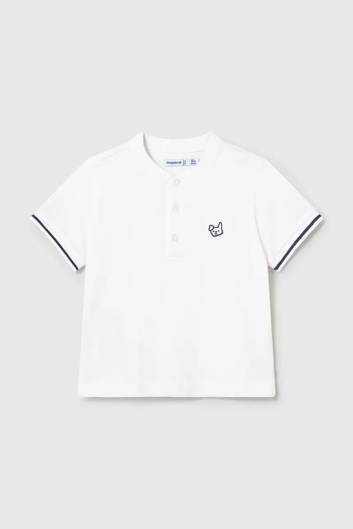 Detské polo tričko Mayoral s elastanom biela 1106.3A.Baby.PPY2