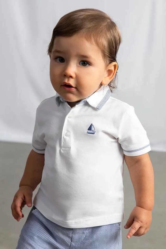 Dječja polo majica Mayoral s elastinom bijela 1107.3B.Baby.PPY2