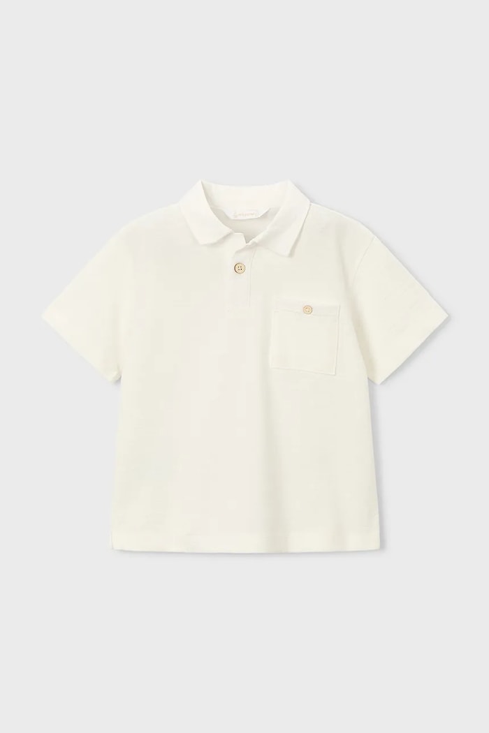Pamučna polo majica Mayoral 3105.5C.Mini.PPY2 bež SS26