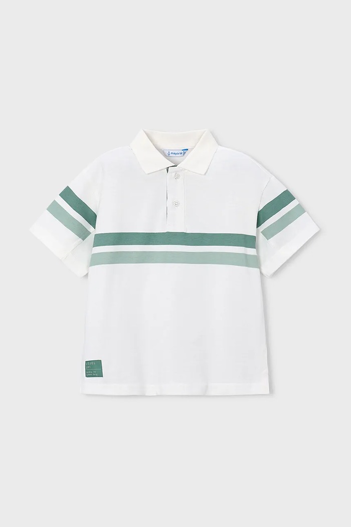 Detské polo tričko Mayoral potlač biela 3107.5E.Mini.PPY2