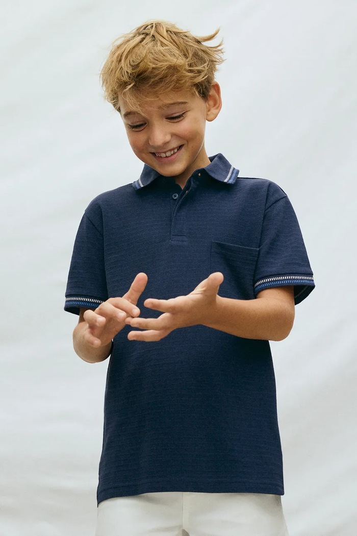 Mayoral polo bawełniane dziecięce bawełna granatowy 6164.7B.Junior.PPY2
