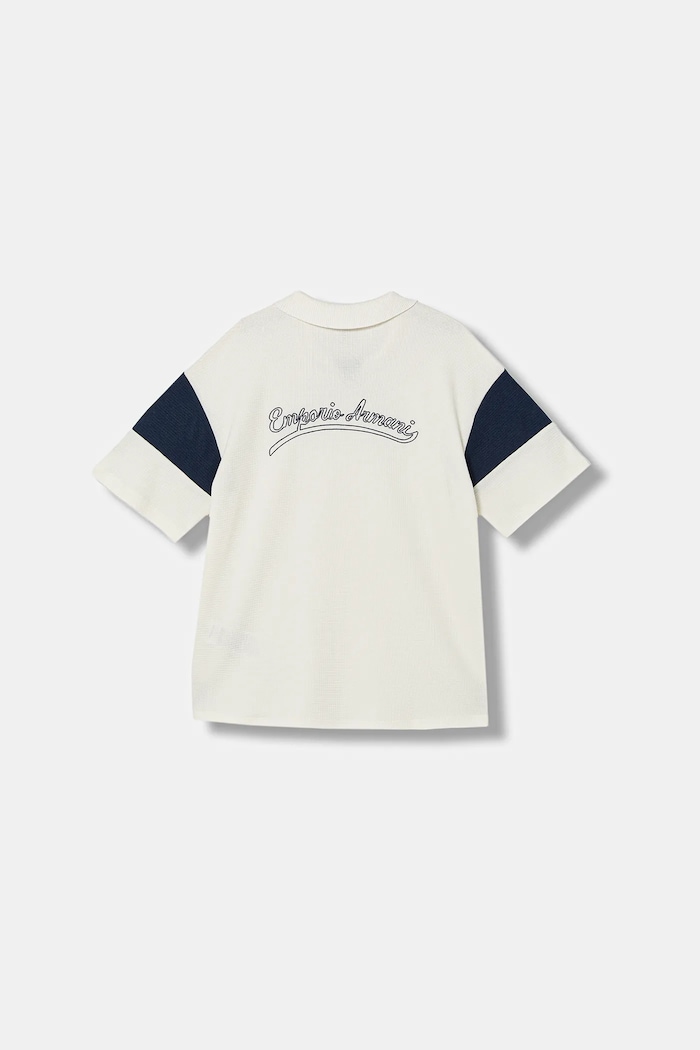 Emporio Armani polo bawełniane dziecięce EB000966.AF21879 biały SS26