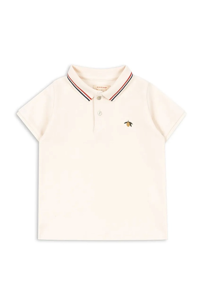 Detská bavlnená polokošeľa Konges Sløjd FLORIAN POLO SHIRT GOTS KS104814.PPY2 béžová SS26