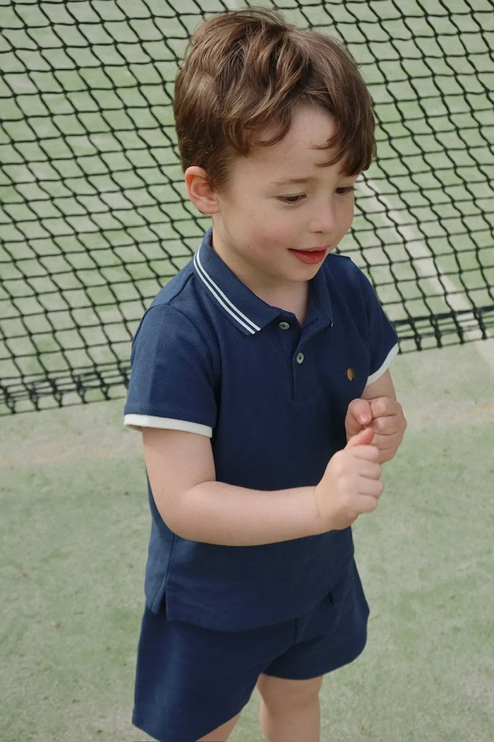 Konges Sløjd tricouri polo din bumbac pentru copii FLORIAN POLO SHIRT GOTS fixat bleumarin KS104814.PPY2