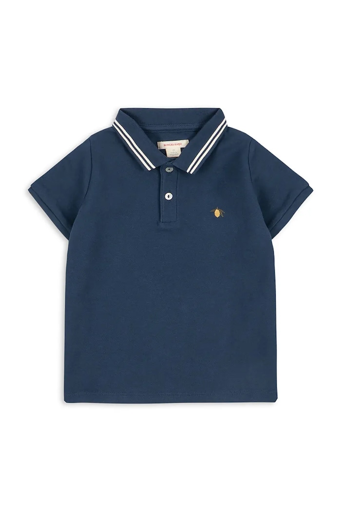 Konges Sløjd tricouri polo din bumbac pentru copii FLORIAN POLO SHIRT GOTS KS104814.PPY2 bleumarin SS26