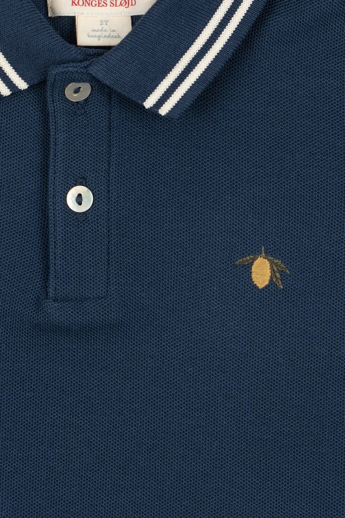 Konges Sløjd tricouri polo din bumbac pentru copii FLORIAN POLO SHIRT GOTS bleumarin KS104814.PPY2