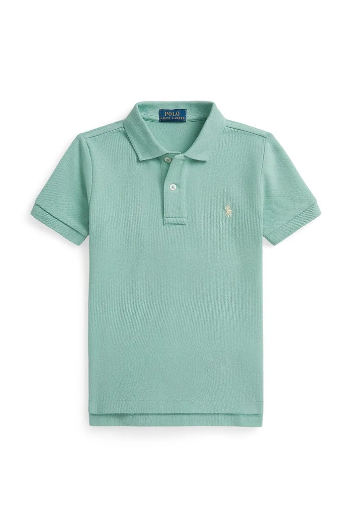 Detská bavlnená polokošeľa Polo Ralph Lauren bavlna tyrkysová 322703632506