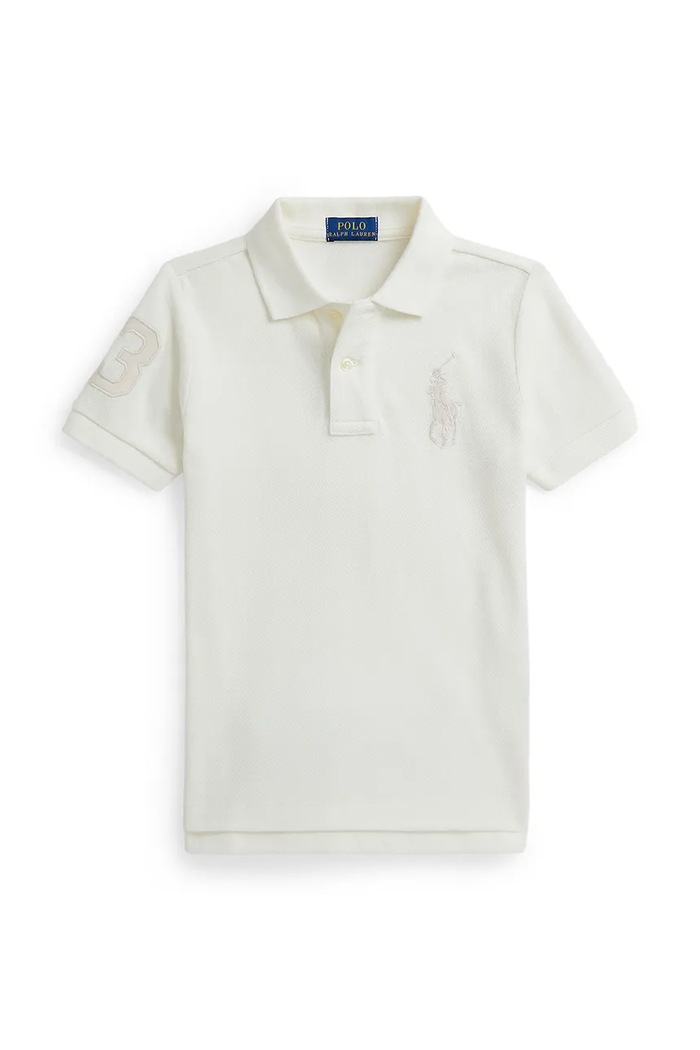 Detská bavlnená polokošeľa Polo Ralph Lauren bavlna biela 322703635506