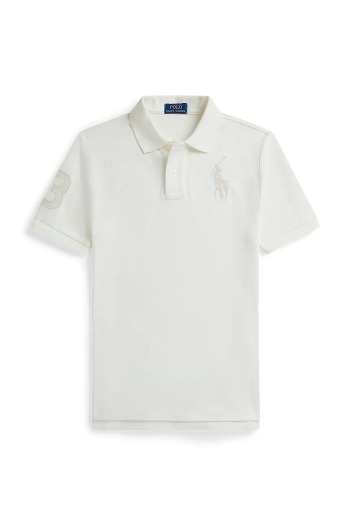 Detská bavlnená polokošeľa Polo Ralph Lauren bavlna biela 323703635506