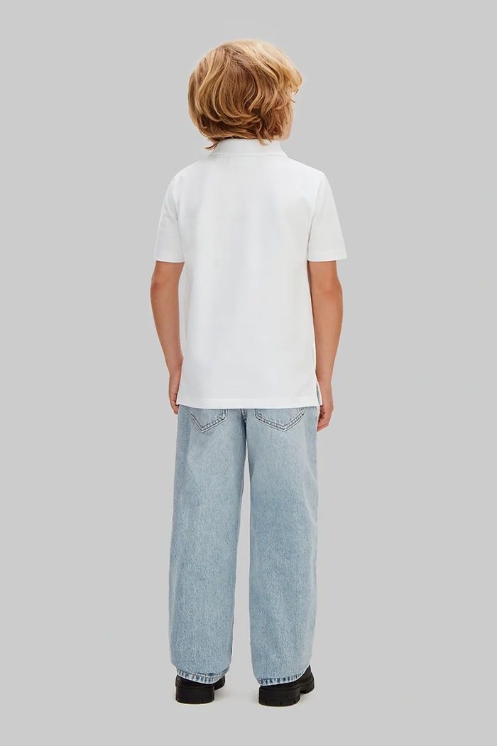 Calvin Klein Jeans polo tričko detské bavlnené biela LVCKSJB29B.128.176.PPY2