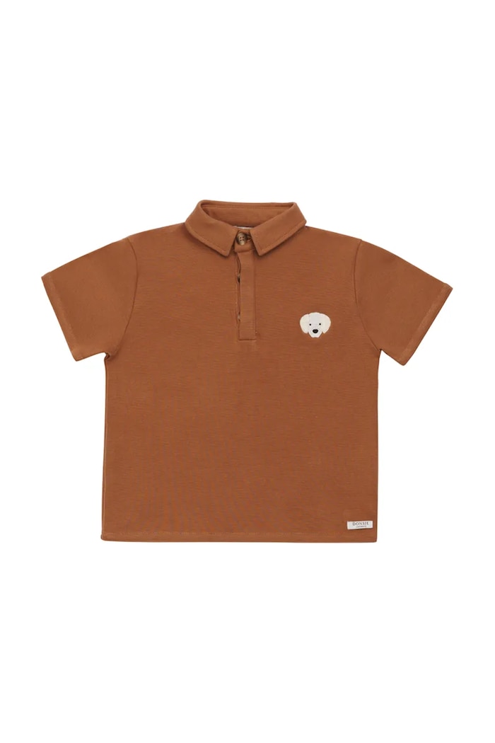 Donsje polo dziecięce Wouti Shirt Golden Retriever 4098703.98.116 brązowy SS26