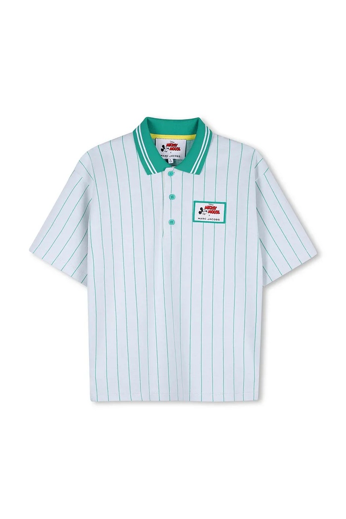 Marc Jacobs polo tričko detské s bavlnou tyrkysová W60777.114.150