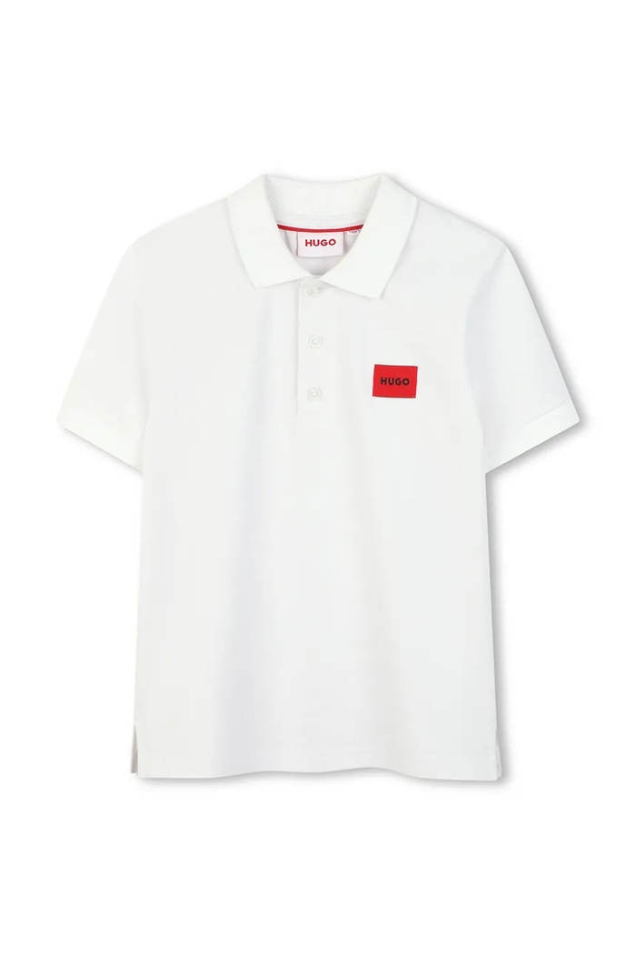Detské polo tričko HUGO jemný vzor biela G01186.102.108