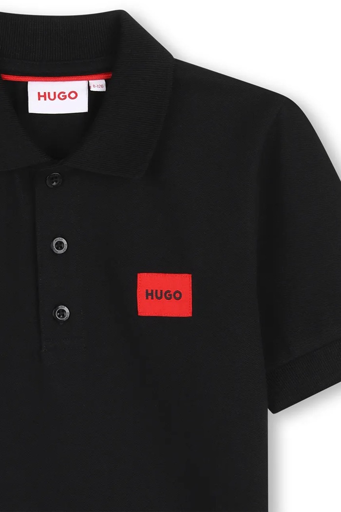 Dječaci HUGO polo majica za djecu od pamuka s elastanom G01186.102.108 crna