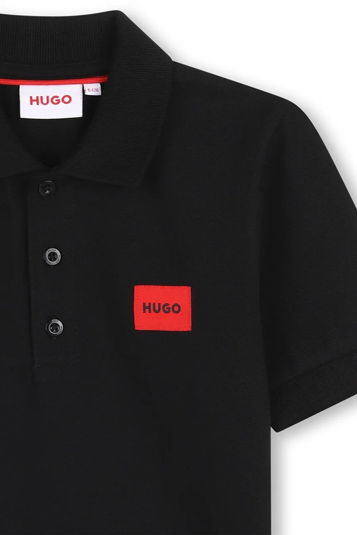 Dječaci HUGO polo majica za djecu od pamuka s elastanom G01186.114.150 crna