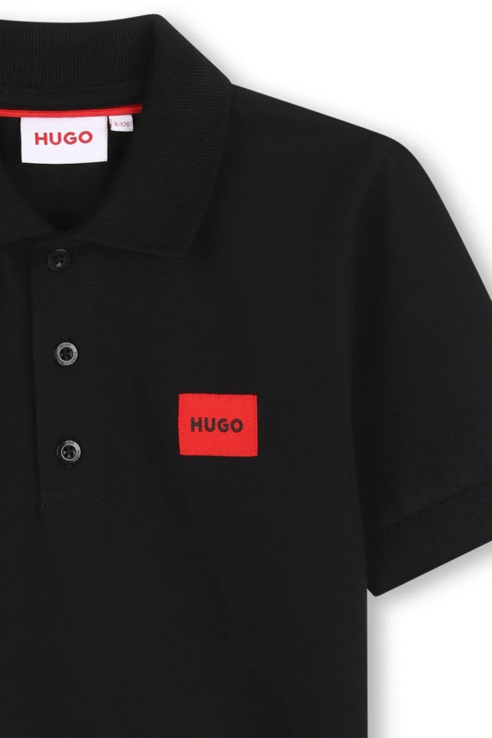 Dječaci HUGO polo majica za djecu od pamuka s elastanom G01186.162.174 crna