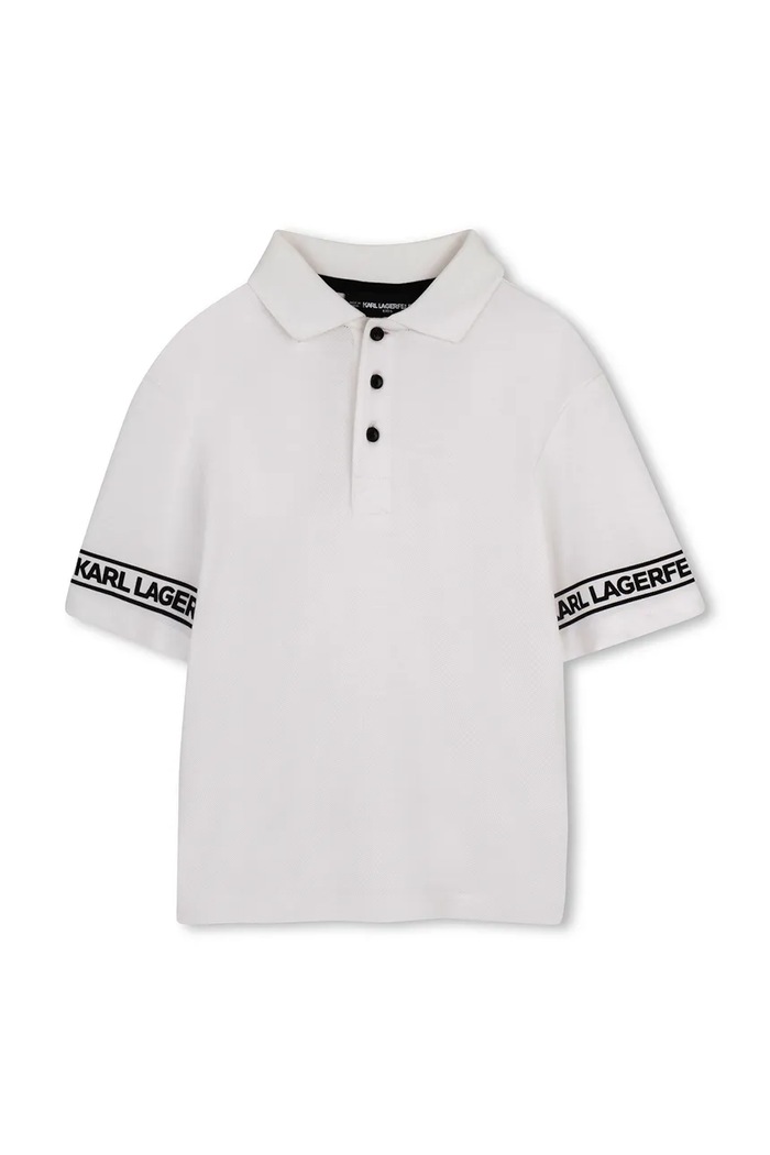 Karl Lagerfeld polo tričko detské bavlnené biela Z31099.162.174