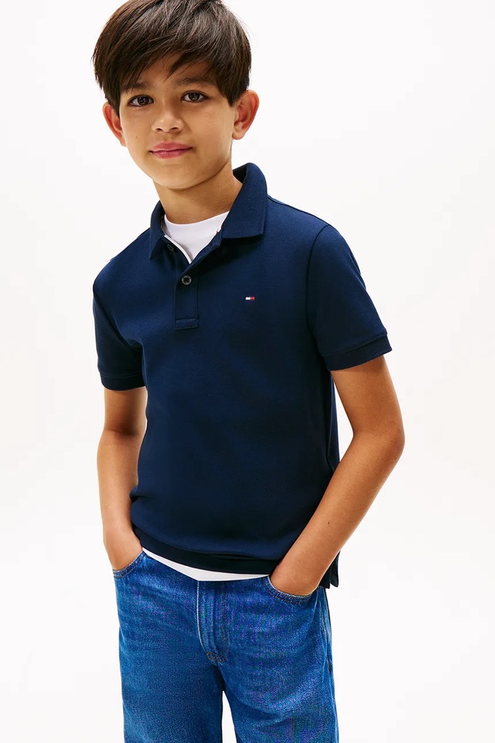 Tommy Hilfiger Polo dětské bavlněné námořnická modř KB0KB10007.128.176.PPY2