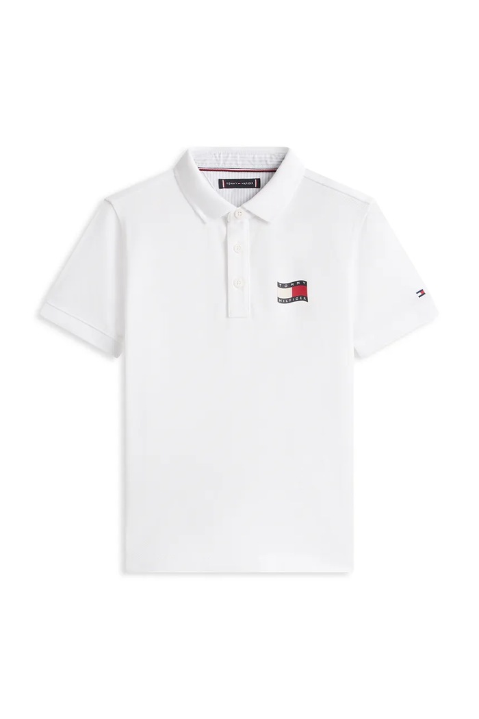 Tommy Hilfiger polo pentru copii, din bumbac KB0KB10227.128.176.PPY2 alb SS26