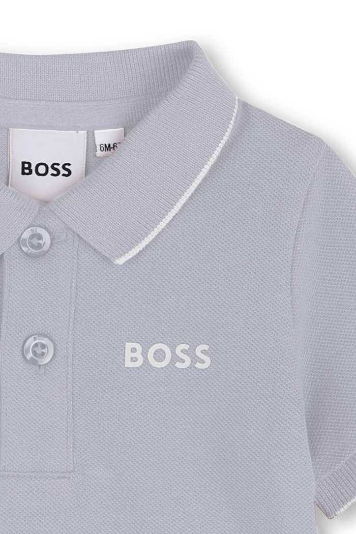 Αγορίστικα BOSS Πόλο παιδικό βαμβακερό J52713.74.81 μπλε