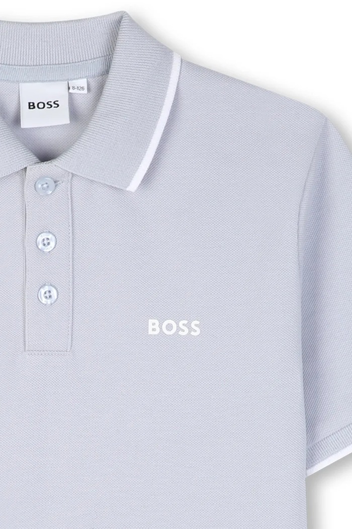 Момче BOSS Тениска с яка за деца от памук J53169.162.174 син