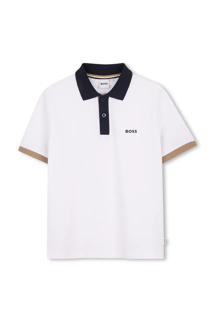 BOSS polo dziecięce z elastanem biały J52955.114.150