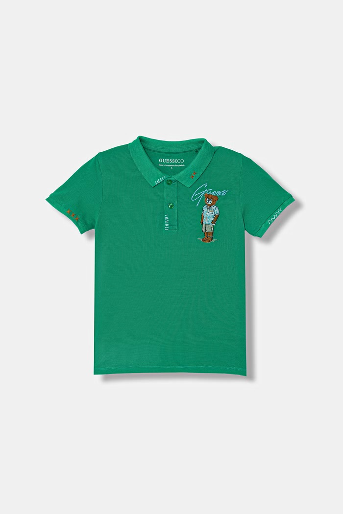 Guess polo tričko detské bavlnené zelená N6GP01.K9WF4.PPY2.M