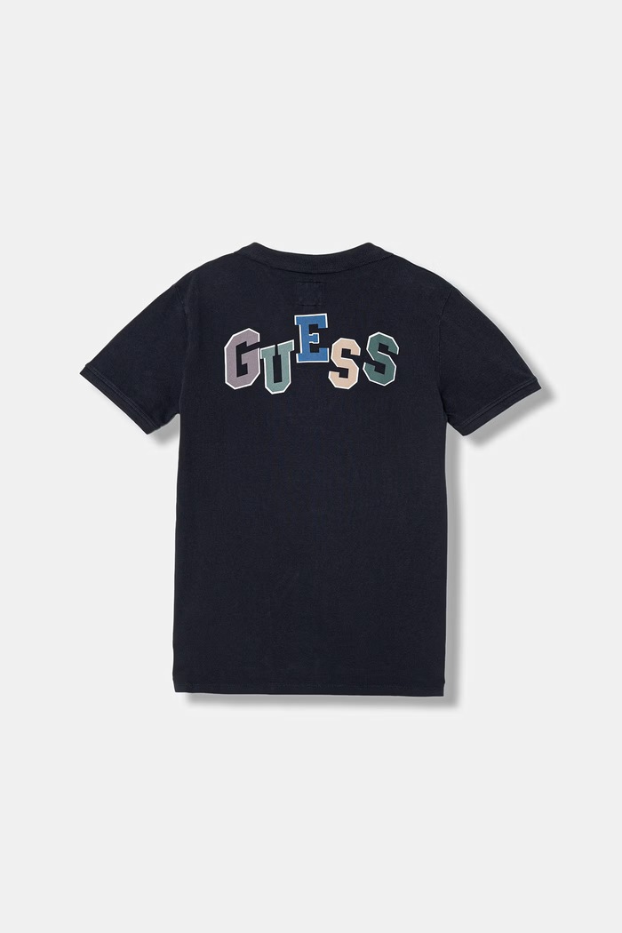 Guess polo bawełniane dziecięce L6GP01.K9WF4.PPY2.M granatowy SS26