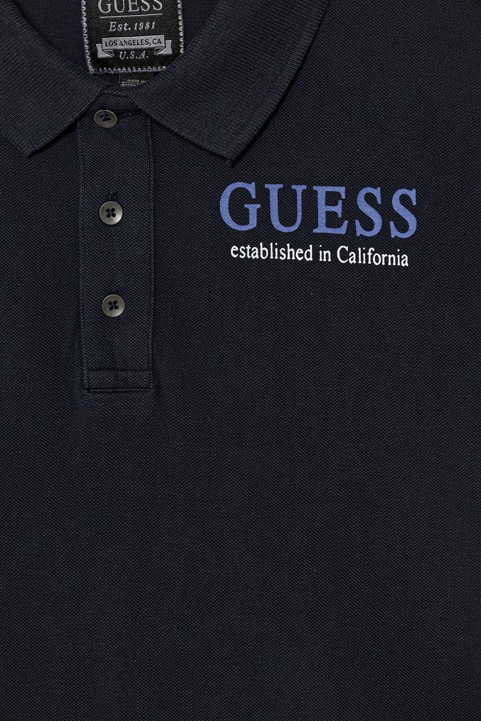 Chłopiec Guess polo bawełniane dziecięce L6GP01.K9WF4.PPY2.M granatowy