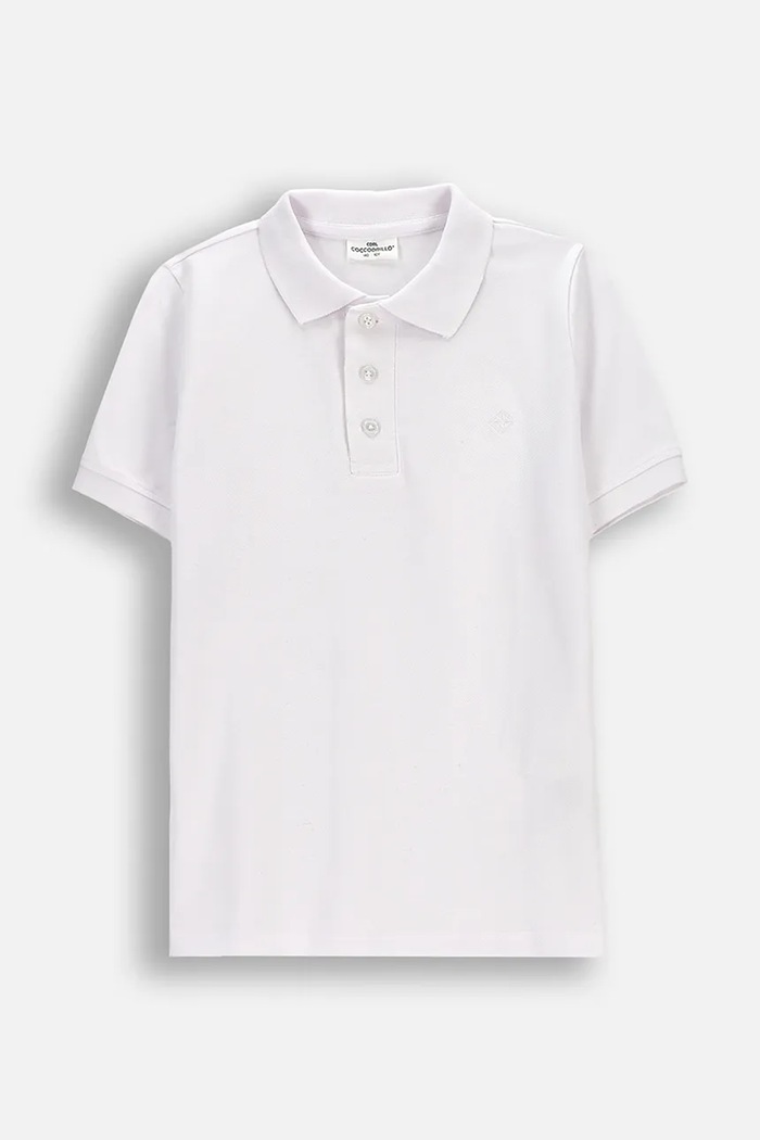 Coccodrillo polo bawełniane dziecięce bawełna biały WC6143601EJB