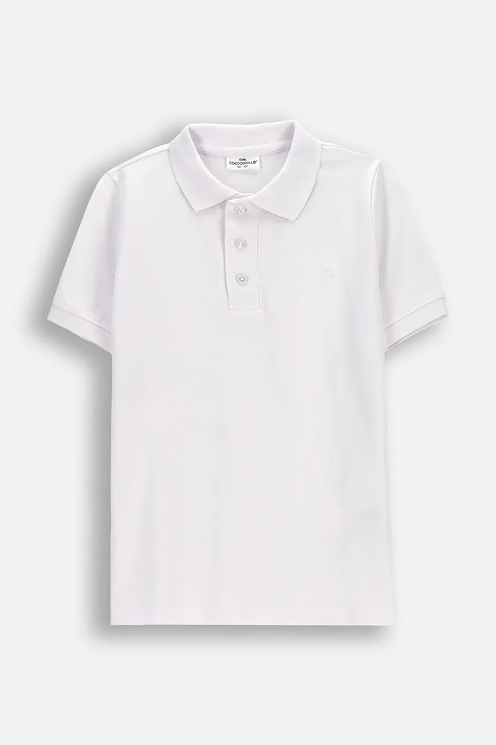 Coccodrillo polo bawełniane dziecięce bawełna biały WC6143601EJB