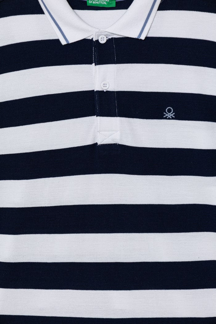 Băieți United Colors of Benetton polo pentru copii din bumbac 37JJC3023.G.Stagionale bleumarin