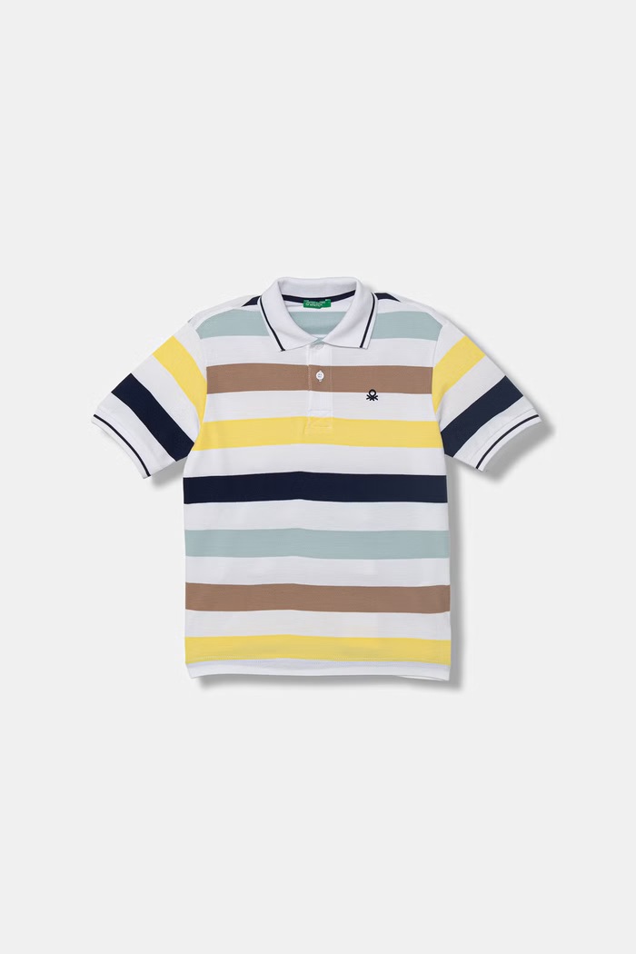 United Colors of Benetton polo pentru copii din bumbac multicolor 37JJC3023.G.Stagionale
