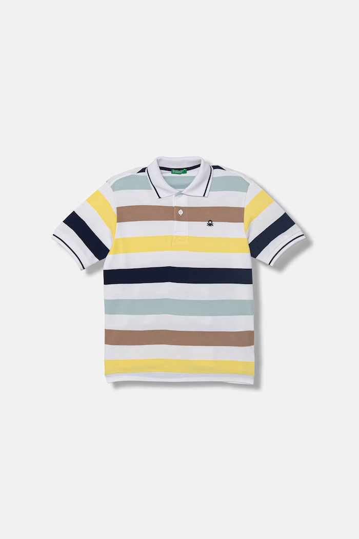 United Colors of Benetton polo pentru copii din bumbac multicolor 37JJC3023.G.Stagionale