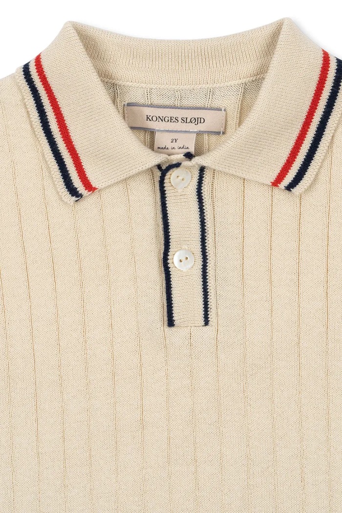 Fiú Konges Sløjd gyerek pamut póló MIO KNIT POLO GOTS KS105486.PPY2 bézs