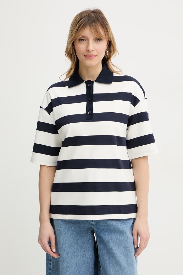 Πόλο MM by MaxMara ABETAIA ρίγες σκούρο μπλε 2616951017600
