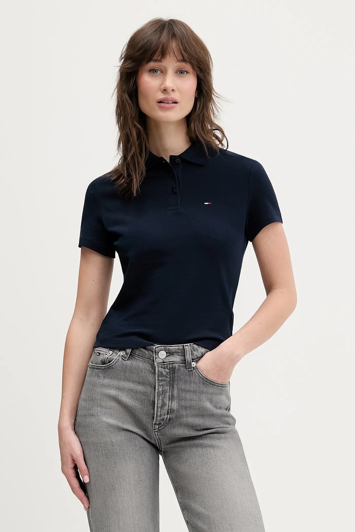 Polo majica Tommy Jeans Planet friendly mornarsko plava DW0DW21931
