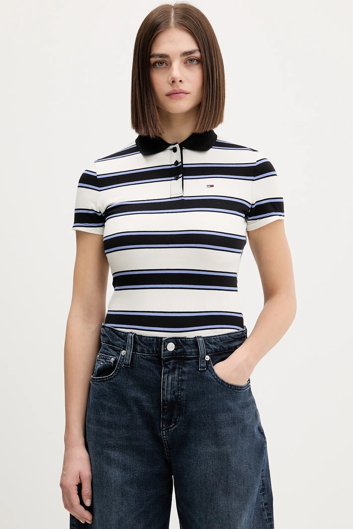 Πόλο Tommy Jeans κανονικό μαύρο DW0DW21931