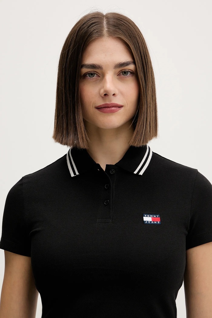 Tommy Jeans tricou polo negru DW0DW21932