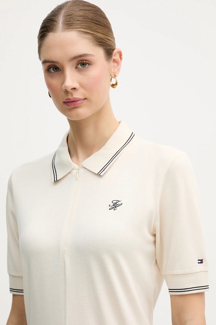 Tommy Hilfiger tricou polo bej WW0WW47853