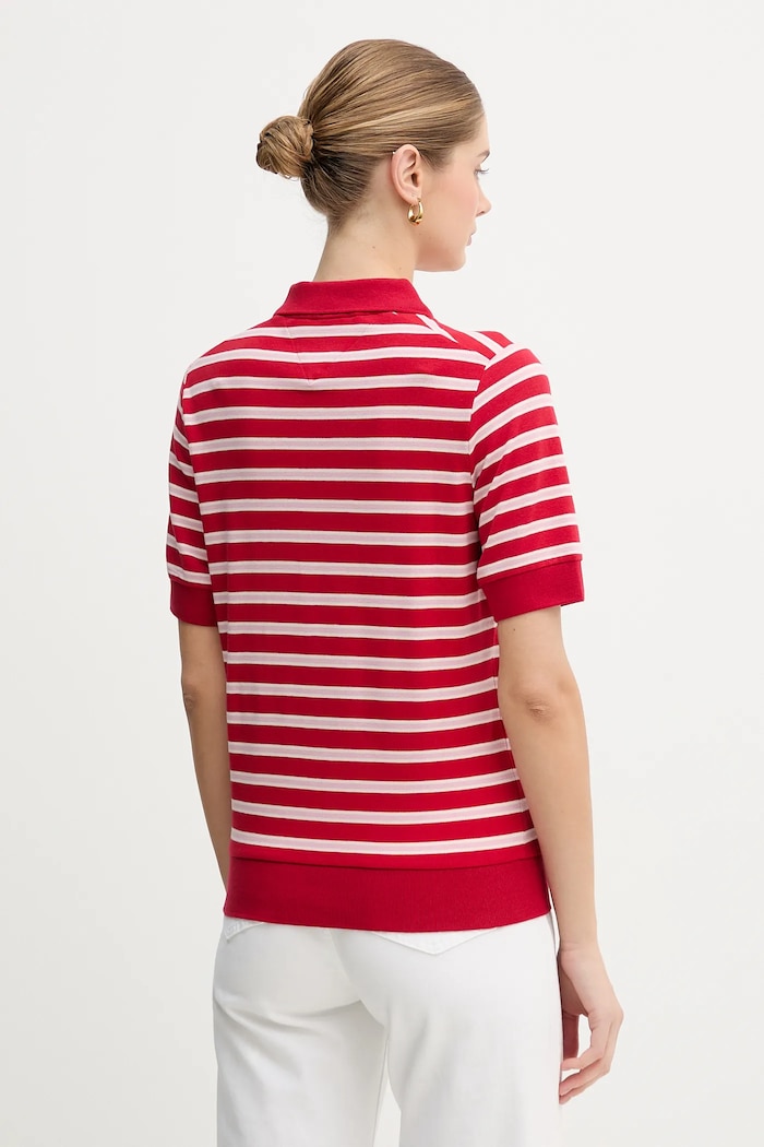 Дрехи Тениска с яка Tommy Hilfiger WW0WW47853 червен