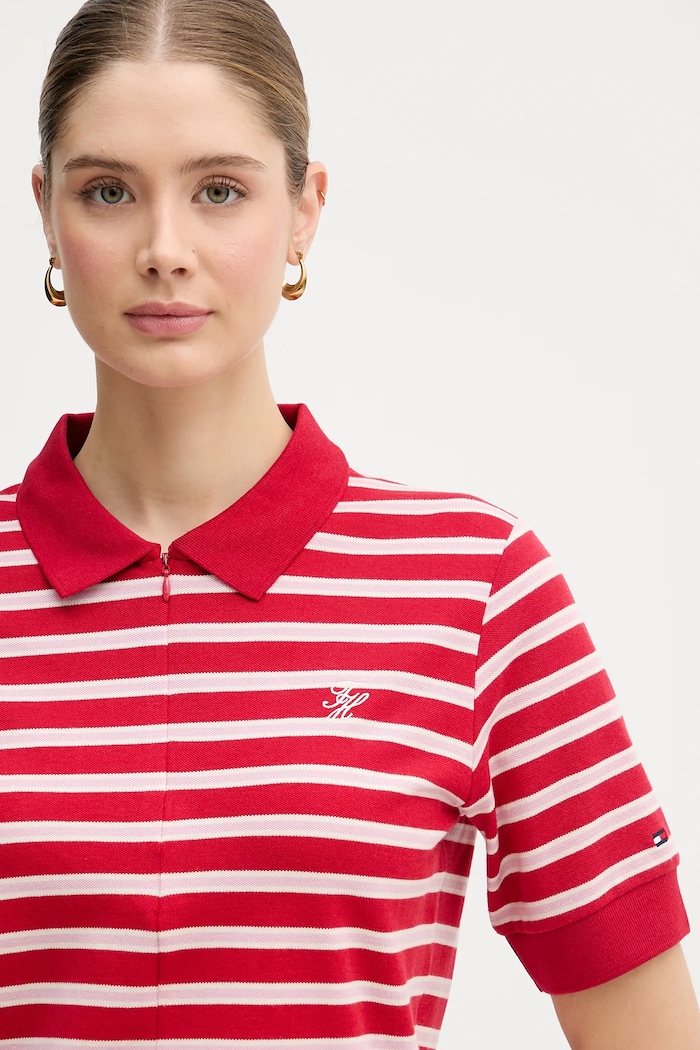 Тениска с яка Tommy Hilfiger червен WW0WW47853