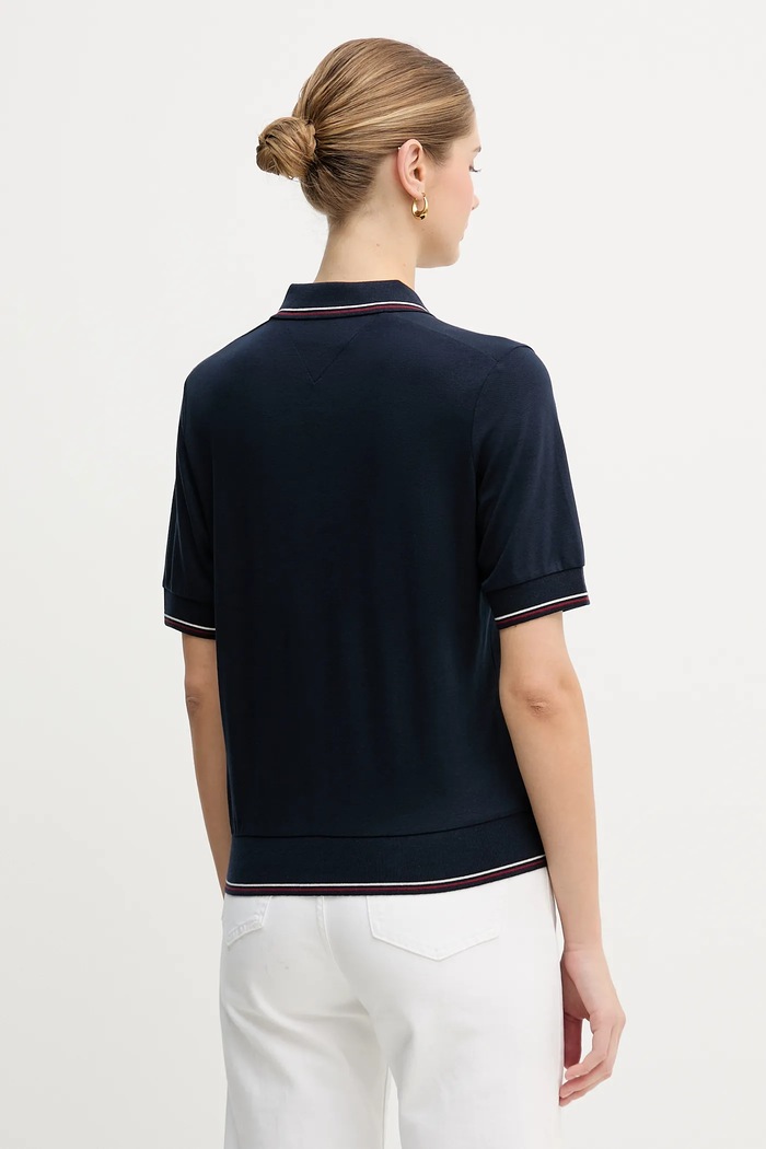 Ρούχα Πόλο Tommy Hilfiger WW0WW47853 σκούρο μπλε