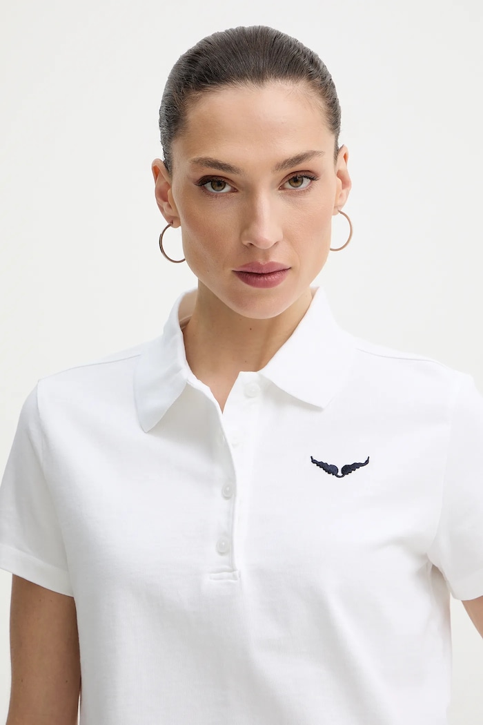 Pamučna polo majica ZADIG&VOLTAIRE bijela JWTS02792