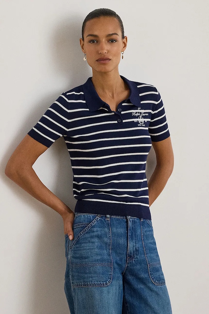 Polo tričko Lauren Ralph Lauren regular námořnická modř 200P03506