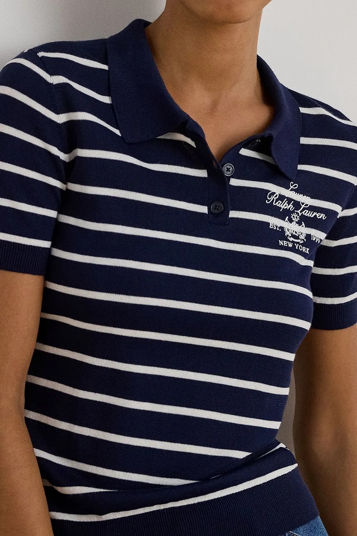Polo tričko Lauren Ralph Lauren námořnická modř 200P03506