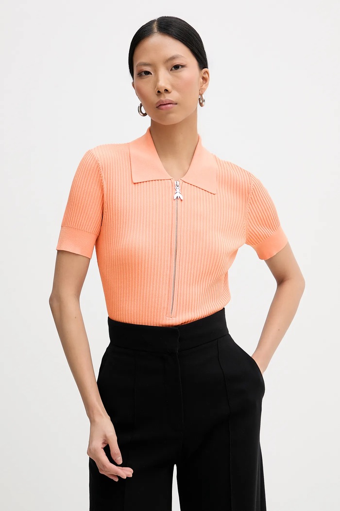 Polo tričko Patrizia Pepe slim oranžová 8K0388.K300
