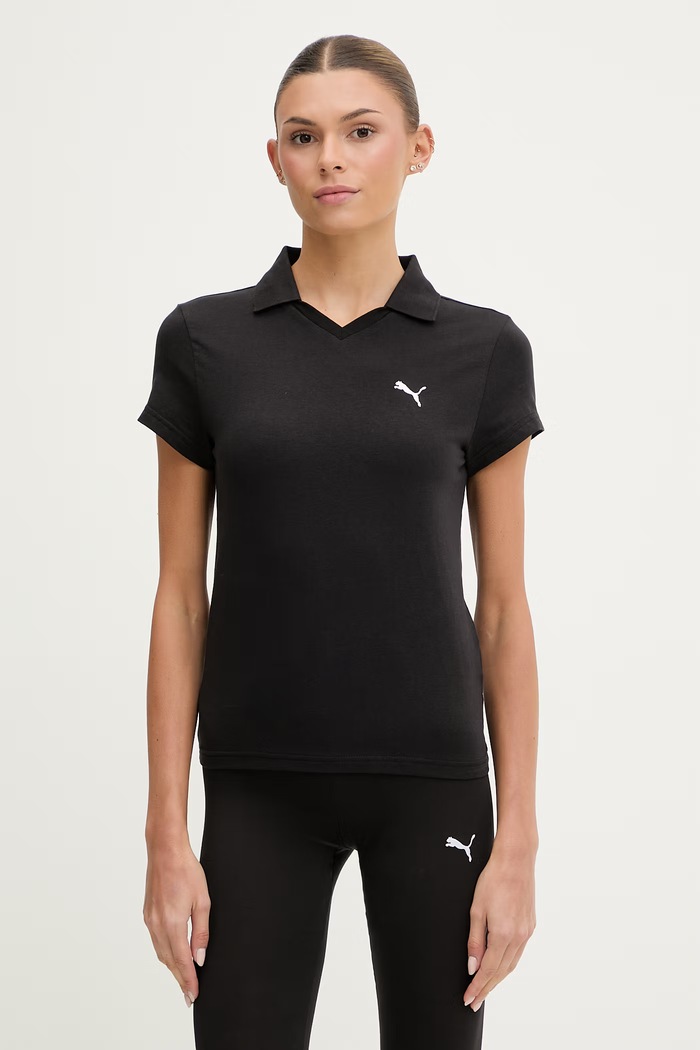 Puma поло для женщин из хлопка с эластаном Baby Polo чёрный 693848