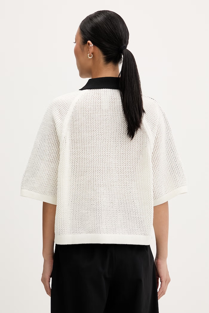 Îmbrăcăminte adidas Originals polo tricotat pentru femei Crochet KC6490 bej