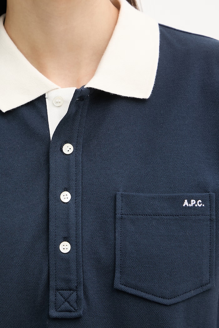 A.P.C. polo pentru femei, din bumbac COGWZ.F26587 bleumarin